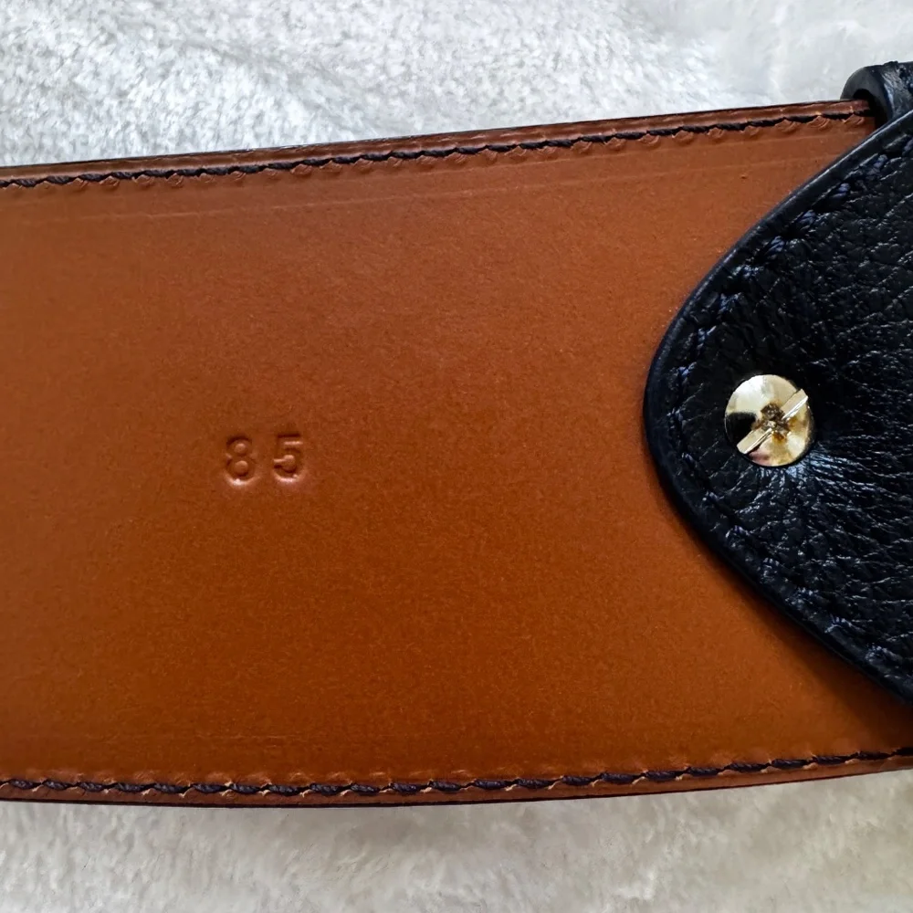Vaincourt Paris La Merveilleuse Dark Blue Leather Belt